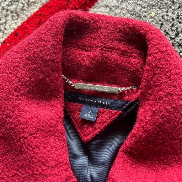 Tommy Hilfiger Red Wool Blend Moto Jacket - Picture 2 of 5
